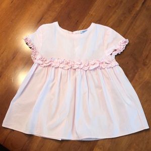 Mayoral pink seersucker short-sleeve top